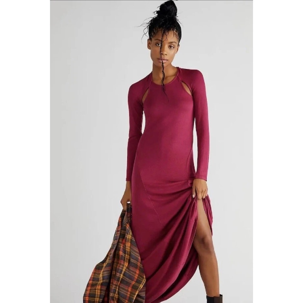 Free People Beach Night Out‎ Maxi Dress NWT Small Wine Red